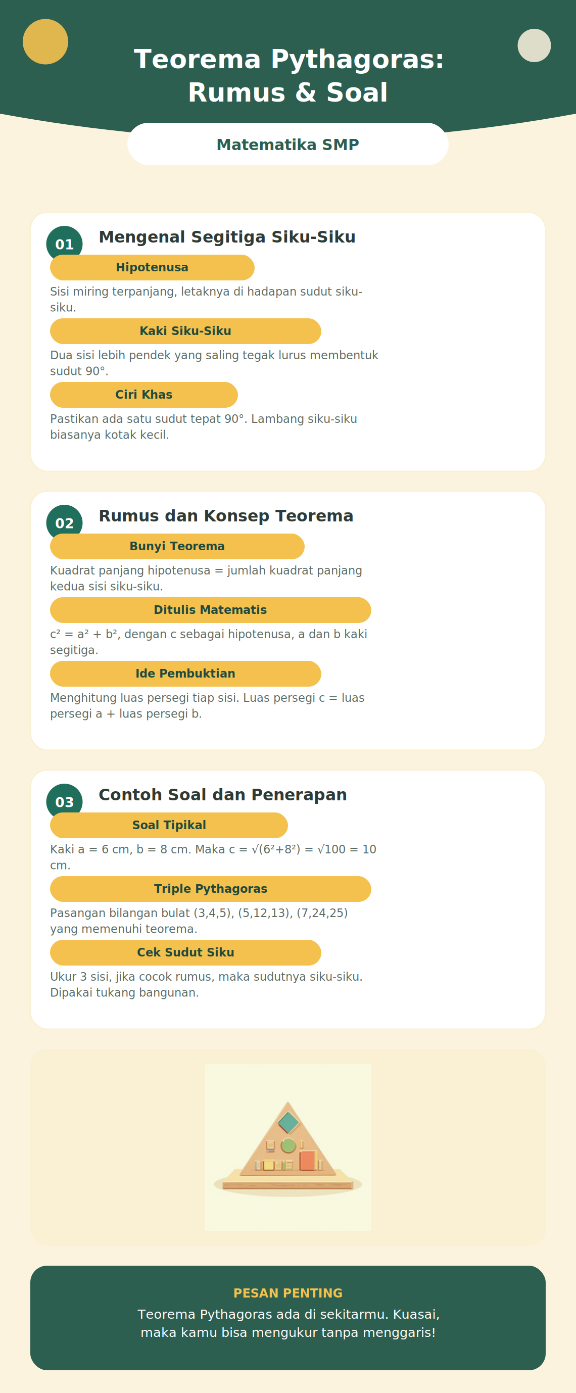 Teorema Pythagoras: Rumus & Soal